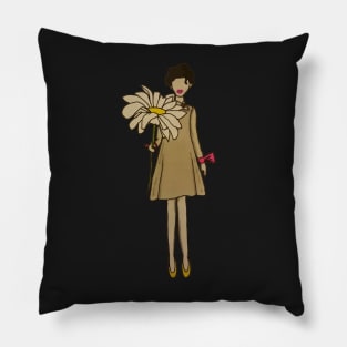 Watercolour Flower Girl Pillow