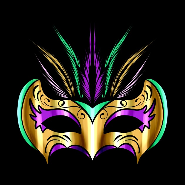 Yellow golden Mask For Mardi Gras by SinBle