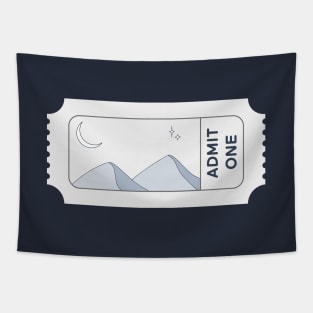 Mysterious Mountain Landscape Ticket Tapestry