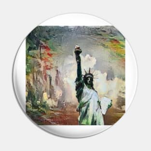 statue of liberty original color Pin