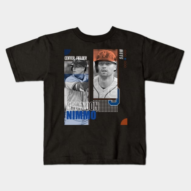 Rinkha Brandon Nimmo Baseball Paper Poster Mets 7 Kids T-Shirt