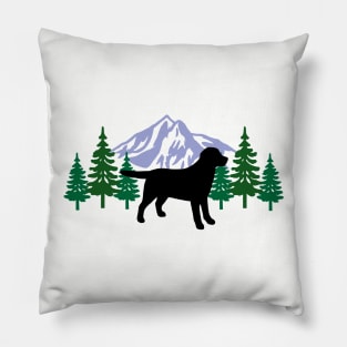 Black Labrador Evergreen Pillow