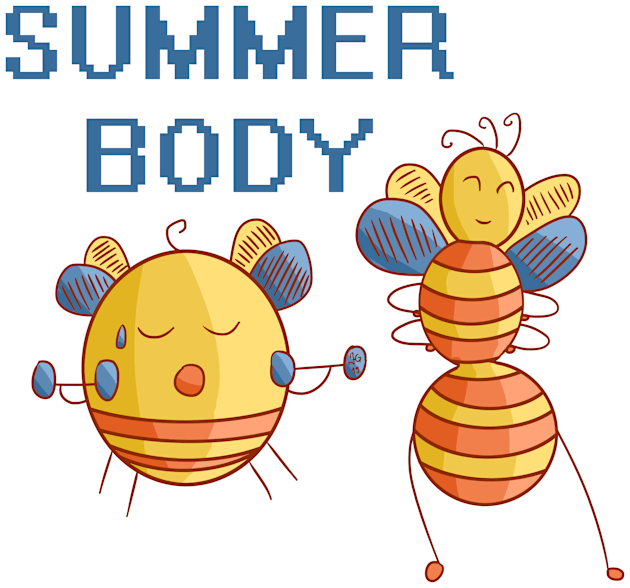 Summer Body - Bees Exercising Kids T-Shirt by JonGrin