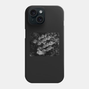 A School of Porkfish In Black and White Phone Case