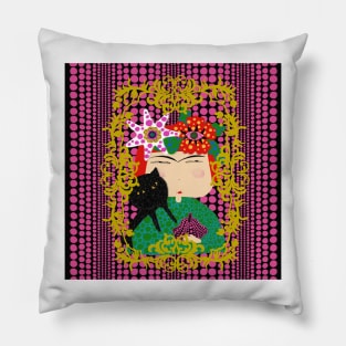 Yayoi Kusama X Frida Kahlo Pillow