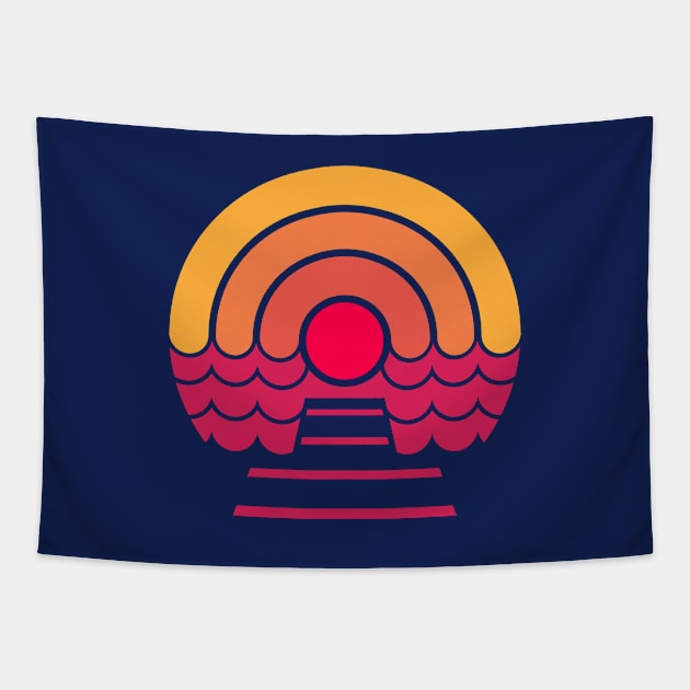 'Sunset On The Dock' Tapestry by DavidSpeedDesign