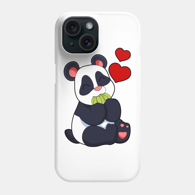 Panda at Eating of Leaves Phone Case by Markus Schnabel