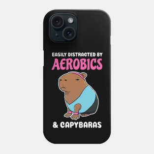 Easily Distracted by Aerobics and Capybaras Cartoon Phone Case