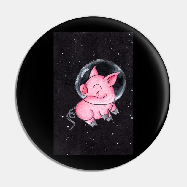 Orbital Piggy Pin by KristenOKeefeArt