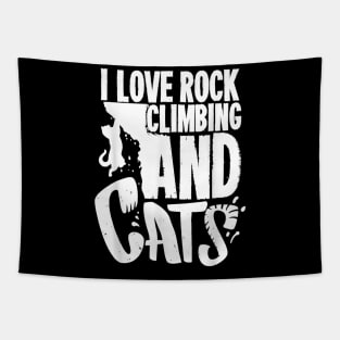Funny Rock Climbing Gift For A Cat Lover Tapestry