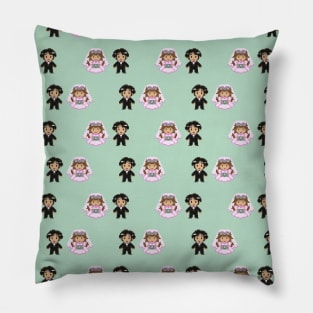 8-bit Bride and Groom Pattern Pillow