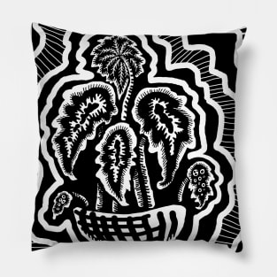 Begonia Woodcut Pillow