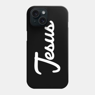 Jesus Cursive Script Typography White Text Phone Case