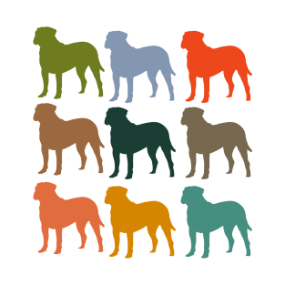 Bullmastiff Dogs in Rainbow Colors T-Shirt