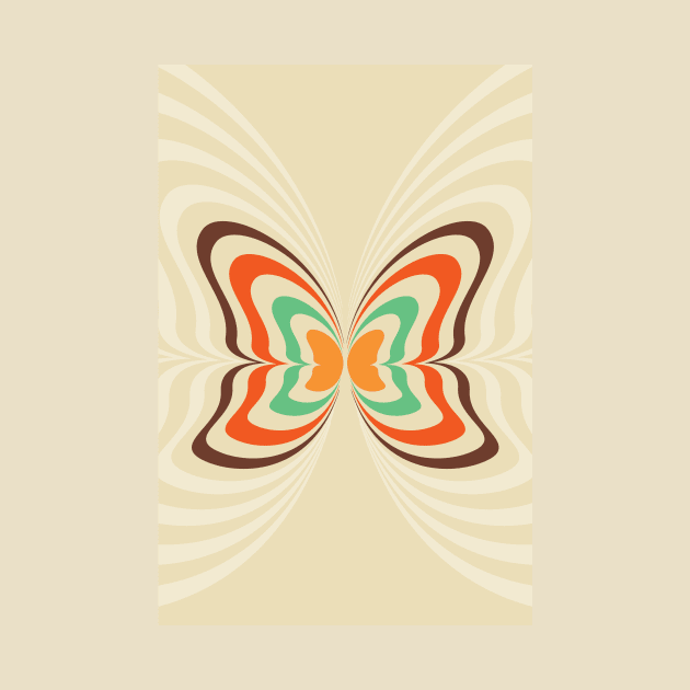 Butterfly 70s Style Mid Century Modern by Inogitna Designs