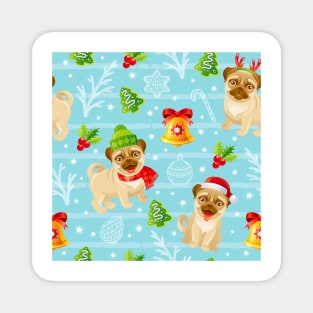 Pug Christmas Magnet