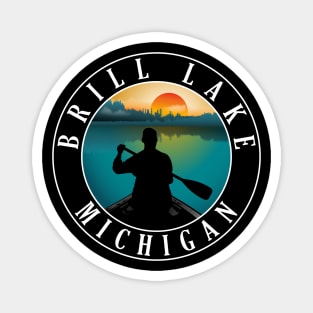 Brill Lake Canoeing Michigan Sunset Magnet