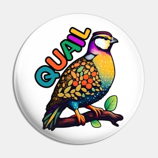 Animal Alphabet - Q for Quail Pin