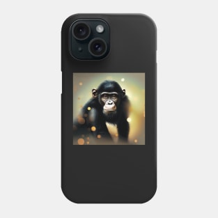 Chimpanzee in a golden, glowing light Phone Case