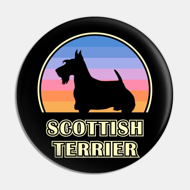 Scottish Terrier Vintage Sunset Dog Pin by millersye