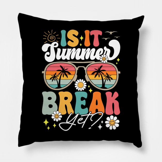 Retro Schools Out For Summer Last Day Of School Teacher Pillow by masterpiecesai