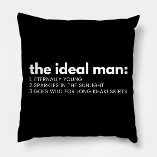 The Ideal Man Quote Edward Cullen Twilight Fan Silly Word Art Pillow