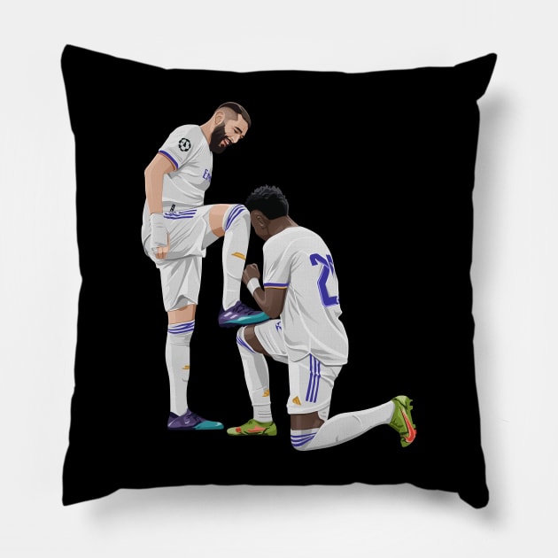 Karim Benzema and Vinicius Junior Celebration Pillow by Arissetyo