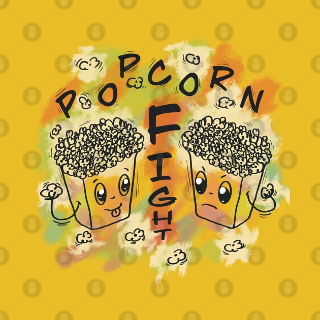 Popcorn Fight by Xatutik-Art
