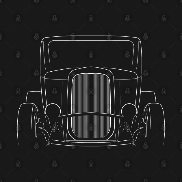 front/profile - 1932 Ford Model A Tudor - stencil, white by mal_photography