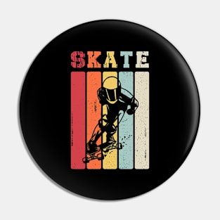 Cool Skateboarding Retro Vintage Skateboarder Gifts Pin