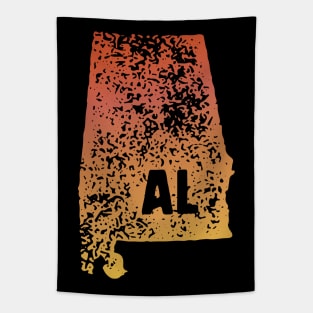 US state pride: Stamp map of Alabama (AL letters cut out) Tapestry