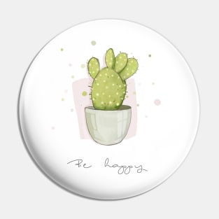 Be HAPPY quote with cactus art Pin