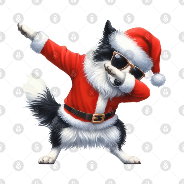 Christmas Border Collie Dog Dabbing Dance by Chromatic Fusion Studio