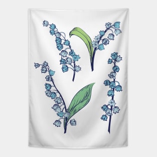 Blue Lily of the Valley Tapestry