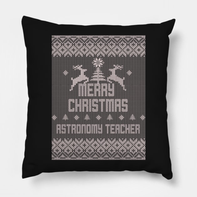 Merry Christmas ASTRONOMY TEACHER Pillow by ramiroxavier