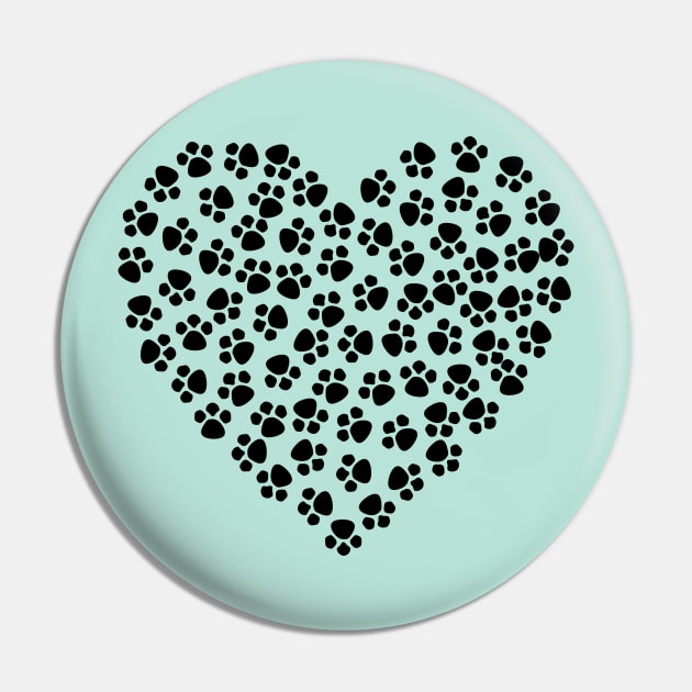 Paw Print Heart Pin by PatrioTEEism