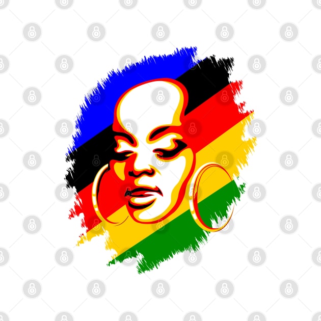 African Woman Face Print Template by devaleta