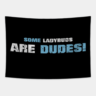 Some ladybugs are dudes! Dark blue! Tapestry