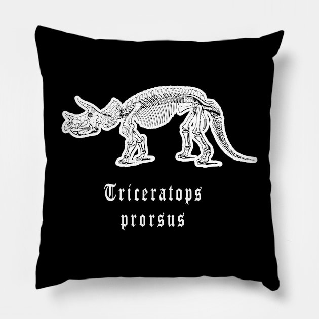 🦖 Fossil Skeleton of a Triceratops prorsus Dinosaur Pillow by Pixoplanet