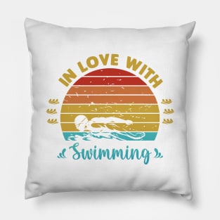 In love with swimming Pillow