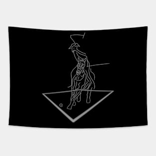 "Dynamic Polo in One Line" Tapestry