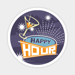 Happy Hour [Circular design] Magnet