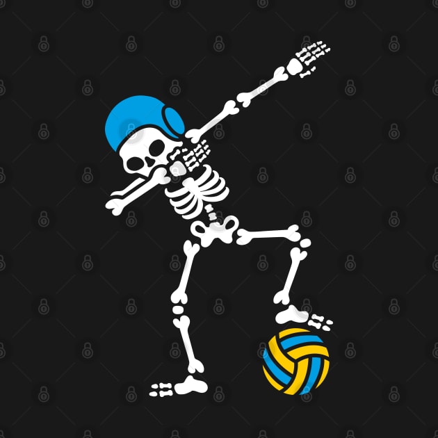 Dab dabbing skeleton Water polo Halloween by LaundryFactory
