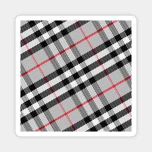 Scottish tartan black, white, red and grey Magnet