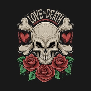 Love to Death Skull and Rose T-Shirt