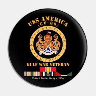 USS America (CV-66) - Gulf War Vet w Gulf  War SVC Pin