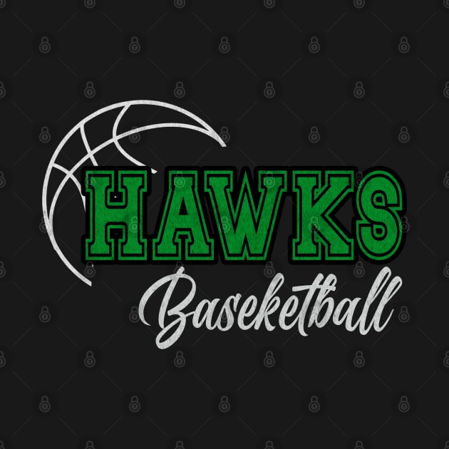 Classic Name Hawks Vintage Styles Green Basketball by Irwin Bradtke