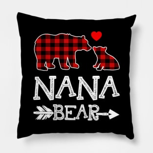 Nana Bear Christmas Pajama Red Plaid Buffalo Gift Shirt Pillow