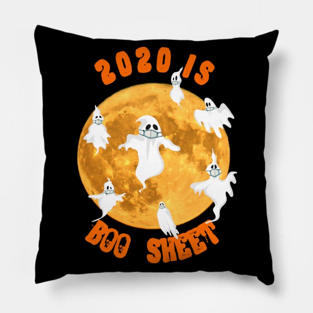 2020 is Boo Sheet white Ghost Wear Mask Halloween Pillow by BurunduXX-Factory