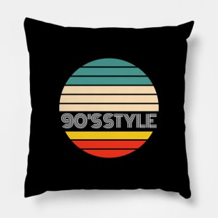 Retro 90’s Style Fashion and Decor (WHITE TEXT) T-Shirt Pillow